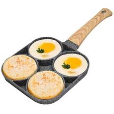 Æggepande, Non-Stick Pandekagepande Æggepande med Stegepande med 4 Huller Stegt Æg Pandekagemaskine til Induktion SQBB