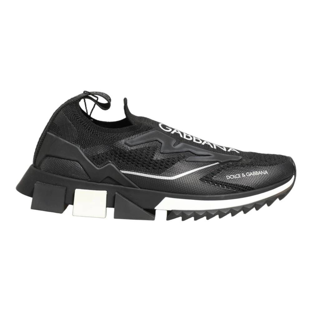 Dolce & Gabbana Sorrento Slip-On Sneakers-- Sko - Dame- Sort- 36 1/2 EU- Polyester- Sorrento Slip-On Sneakers