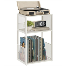 Sidebord – Natbord med 3 Hylder 43 x 30 x 69 cm Vintagehvid