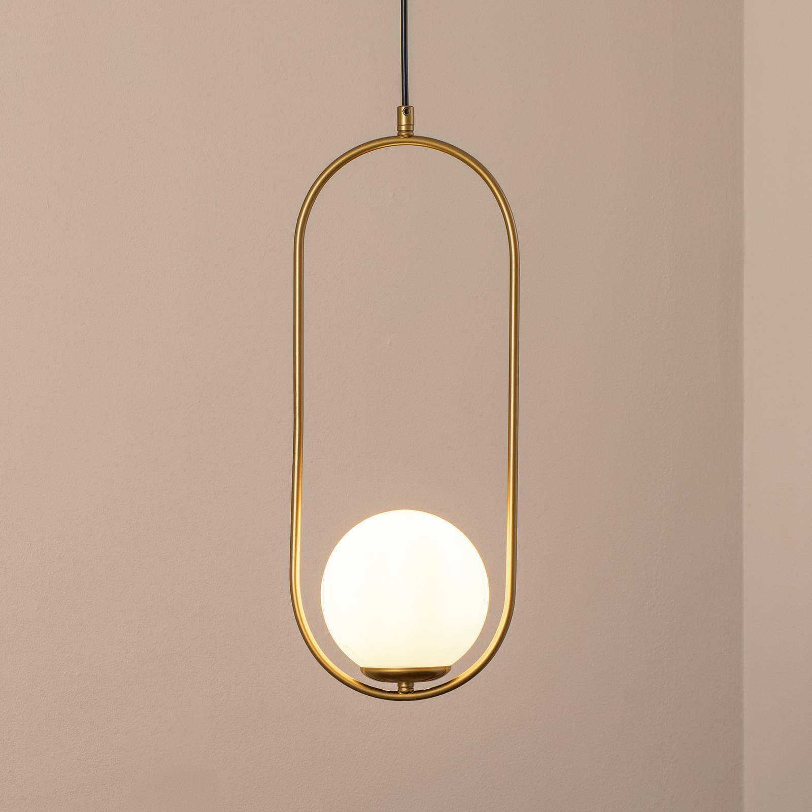 Glas pendellampa Opviq, dimbar, Mässing / guld, Vardagsrum / matsal, Glas, Modern, Pendellampa