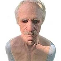 Yusat Halloween Skrämmande Mask Realistisk Old Man Mask Fruktansvärda Halloween Kostymer Fest Cosplay Rekvisita (Blandad färg)