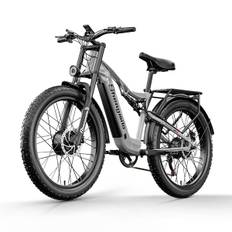 Shengmilo S600 2000W Dual Motor El-cykel 26*3,0'' Fat Tire 48V 17,5AH Samsung Batteri Tophastighed 45km/t Fuld affjedring Elektrisk Mountainbike Grey