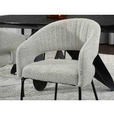 Boucle-stol beige med sorte ben KALI