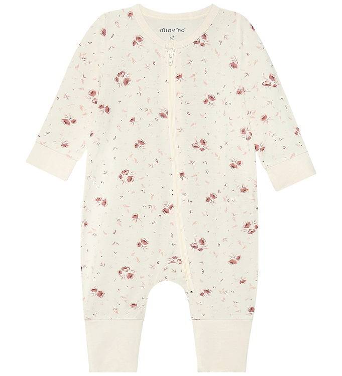 Minymo Heldragt - Viskose - Peach Whip m. Blomster - Minymo - 1½ år (86) - Heldragt