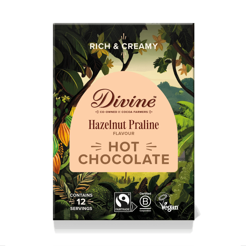 DIVINE VARM CHOKLAD HASSELNÖT-PRALIN