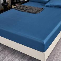 1 st präglingslakan, madrassskydd, madrassöverdrag för säng, djup ficka, mjuk och andningsbar, för alla sängar - tvilling, hel, kung, queen size lakan - Blå - Multi-size