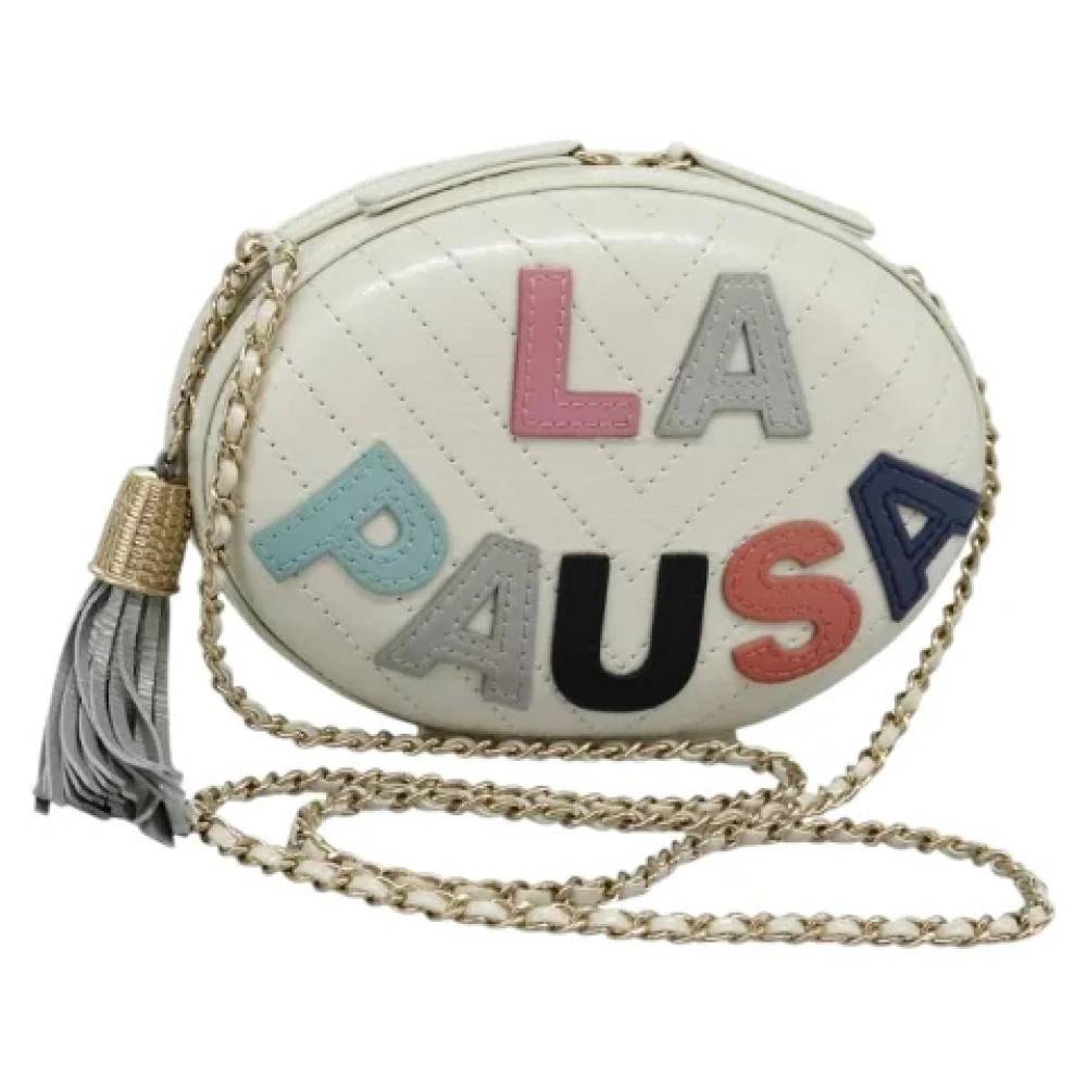 Chanel Vintage Pre-owned Vintage Læder Cross Body Taske - Vintage - Dame - Hvid - ONE SIZE - Læder