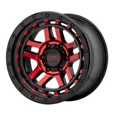 KMC KM540 Gloss Black Machined With Red Tint_