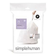 Simplehuman affaldsposer, kode P, 50-60 liter, hvid, 20 stk