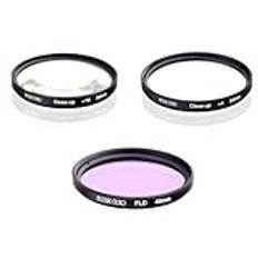 37 mm kameralinsfilter FLD-filter +4 +10 närbildningsfilter specialfilterpaket för Olympus OM-D E-M10 Mark II, E-M10 Mark III med Olympus M.Zuiko ED 14-42 mm objektiv