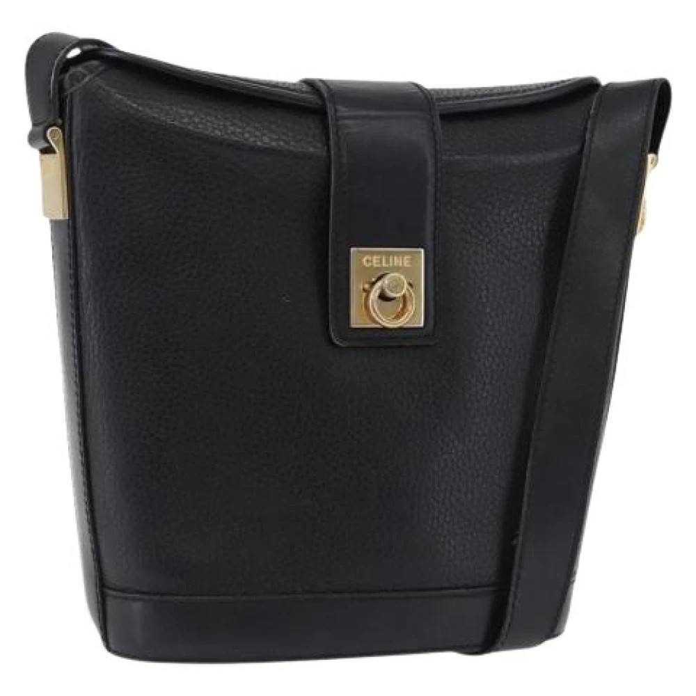 Celine Vintage Pre-owned Vintage Bucket Skuldertaske - Vintage - Dame - Sort - ONE SIZE - Uld