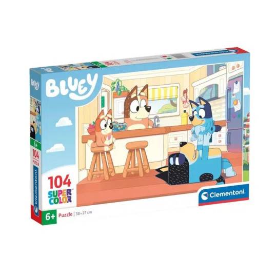 Bluey Pussel 104 Bitar Clementoni Pussel 271696 dyr leg farver familie spil