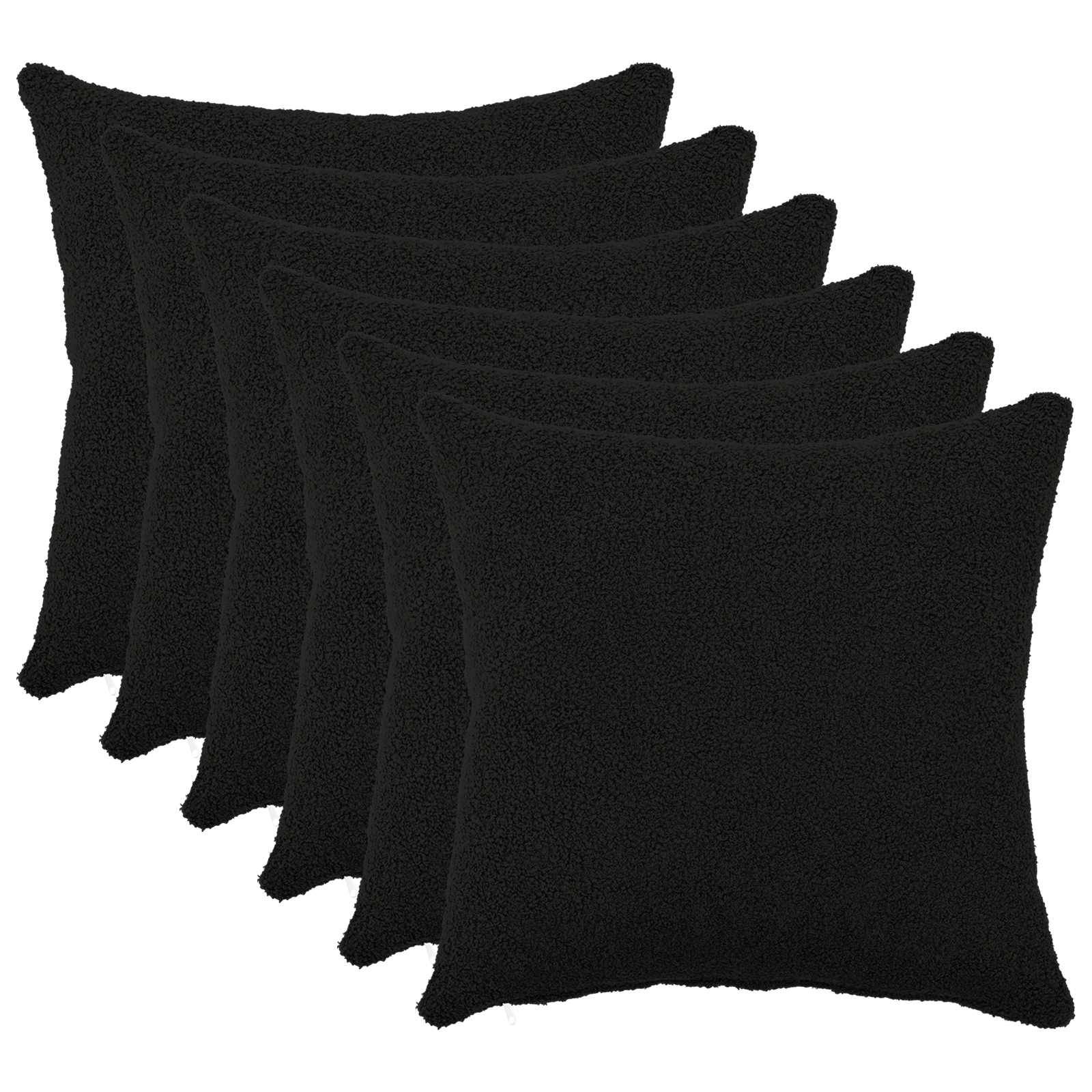 vidaXL Kuddöverdrag 6 st HEERLEN Svart 35 x 35 cm Bouclé