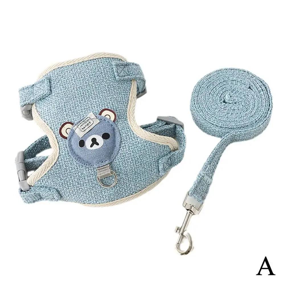 Adjustable Harness & Collar for Kittens and Small Pets - Blue / M / SP (M)