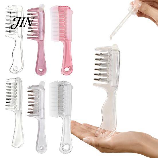 Scalp Moisturizing Applicator Refillable Hair Oil Comb, Massaging Minoxidil Massager Comb Leak Proof Dispenser for Growth Precision Treatment Brush