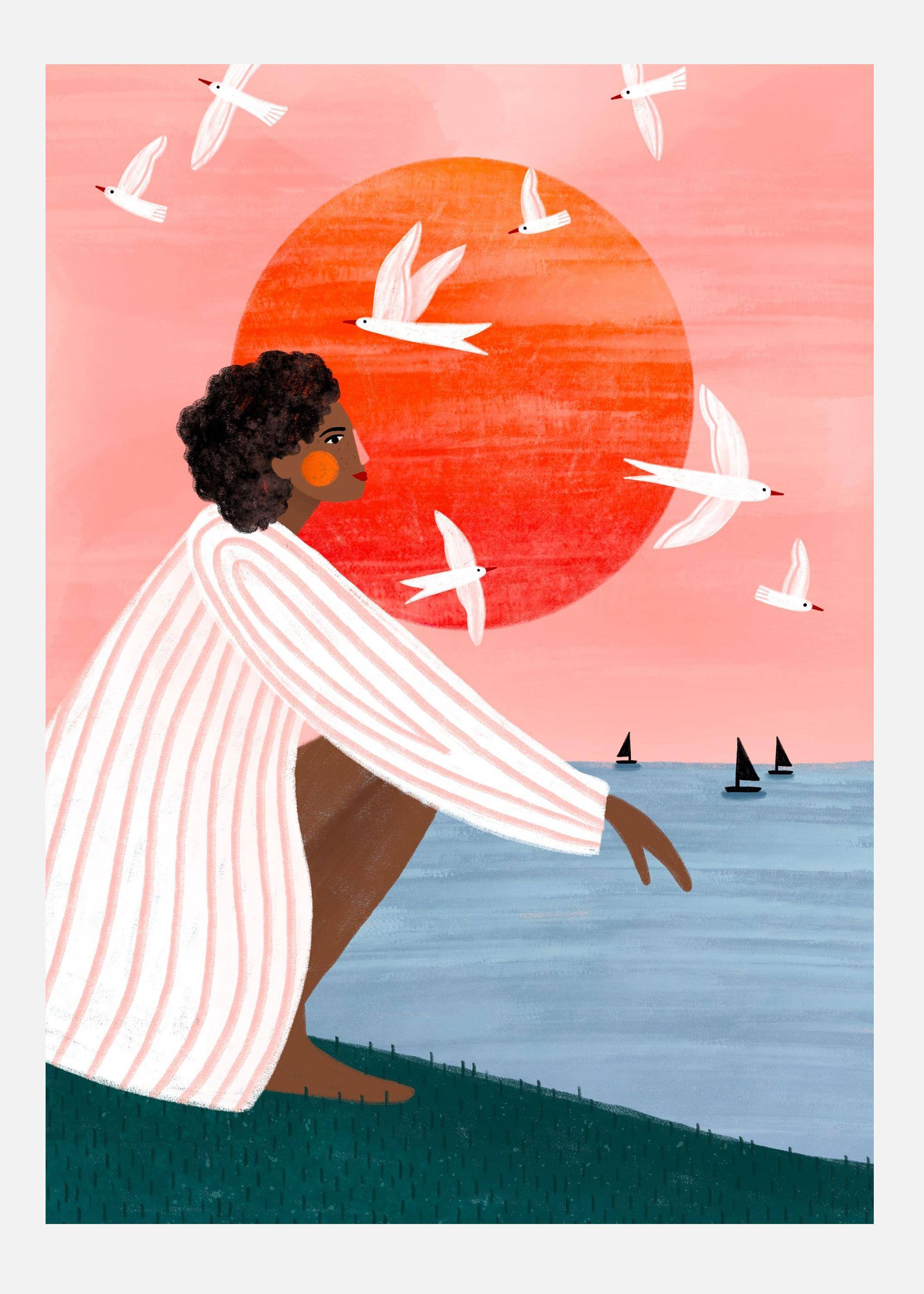 Sunset On My Own Canvastavla (70x100 cm)
