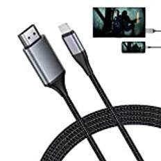 lulaven HDMI-kabel för iPhone till TV/bildskärm/projektor, 4 m HDMI-konverteringskabel adapter kabelanslutningskabel kompatibel med iPhone14, 13, 12, 11, YouTube TV-utgång, 1080P HD, Plug and Play