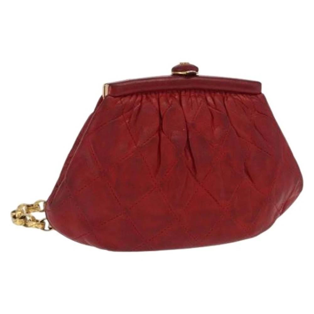Chanel Vintage Pre-owned Læder Clutch - Vintage - Dame - Rød - ONE SIZE - Læder