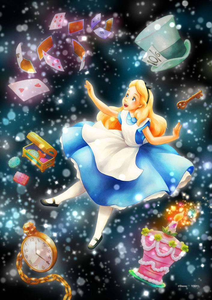 Tenyo in Gyutto Series Jigsaw Puzzle Disney Alice in Wonderland Sparkling and Dazzling Dream Alice Stained Art Includes Service Card (Tenyo) [Made