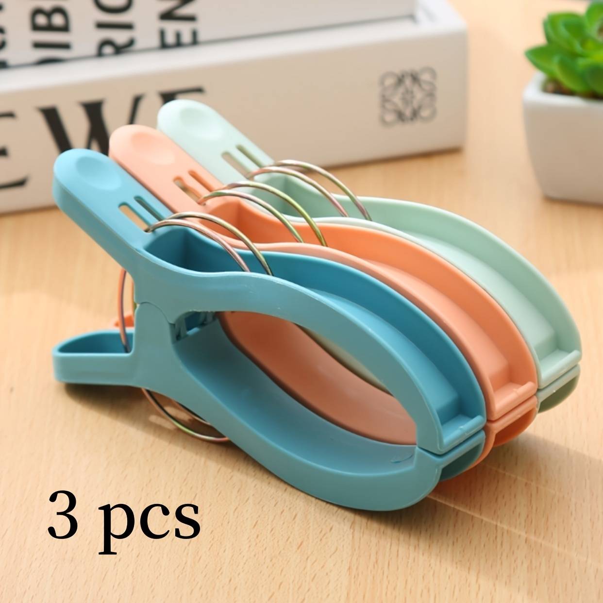 3/6pcs Extra Large Quilt Clips For Sunbathing, Household Windproof Plastic Big Clip Clothes Fixing Artifact Outdoor Drying Quilt Clip Dormitory Clothes And Quilts, Clothes Pins