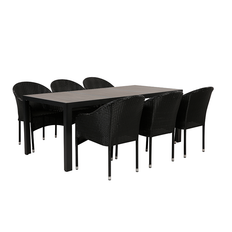 Ceramico Kaja Havemøbelsæt med 6 stole - Grå / Sort