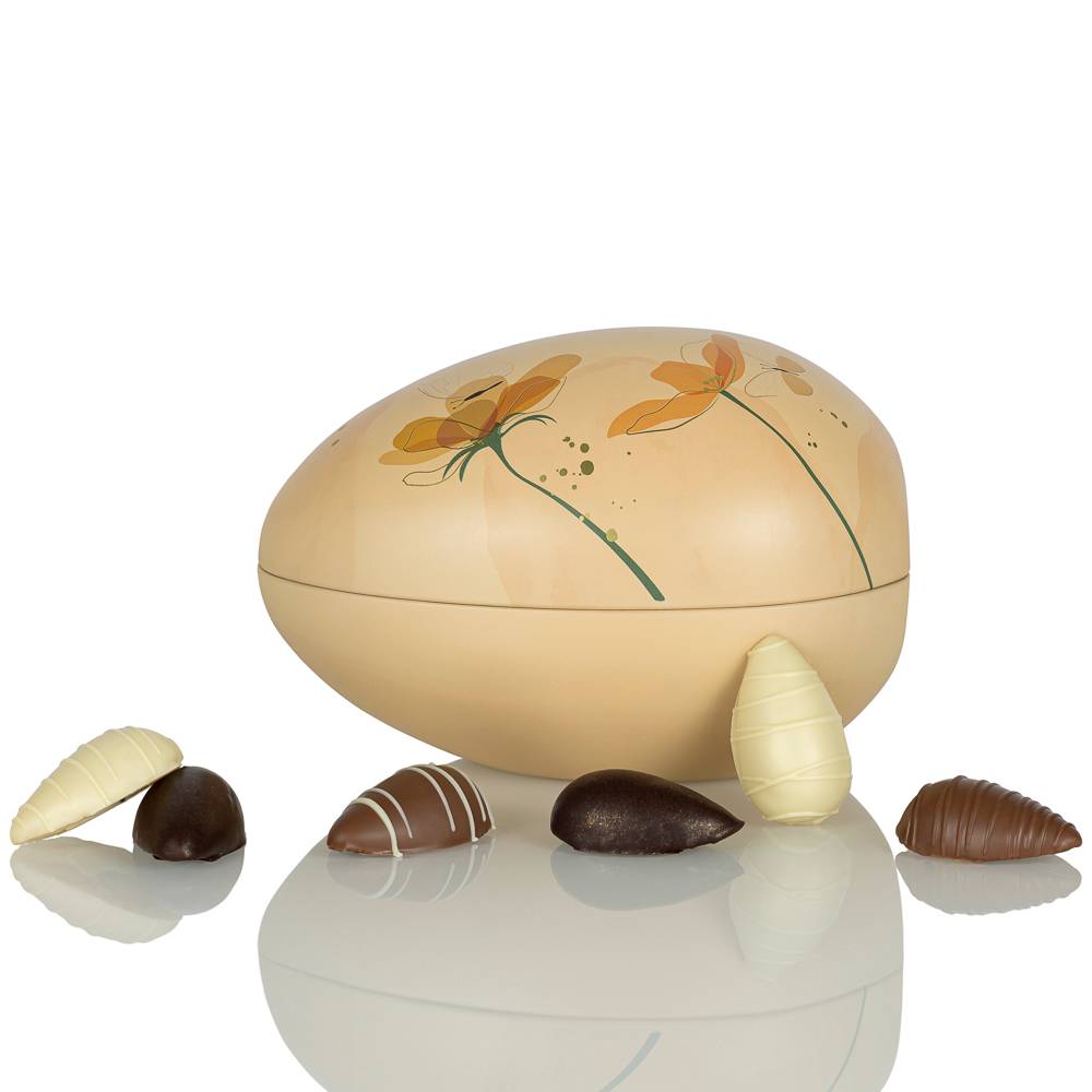 Marcipanæg i orange Cocoture metalæg - 130g