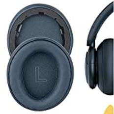 Geekria QuickFit Protein läder ersättningsöronkuddar för Anker Soundcore Life Q30, Soundcore från Anker Life Q35 hörlurar öronkuddar, headset öronkudde reparationsdelar (obsidian blå)