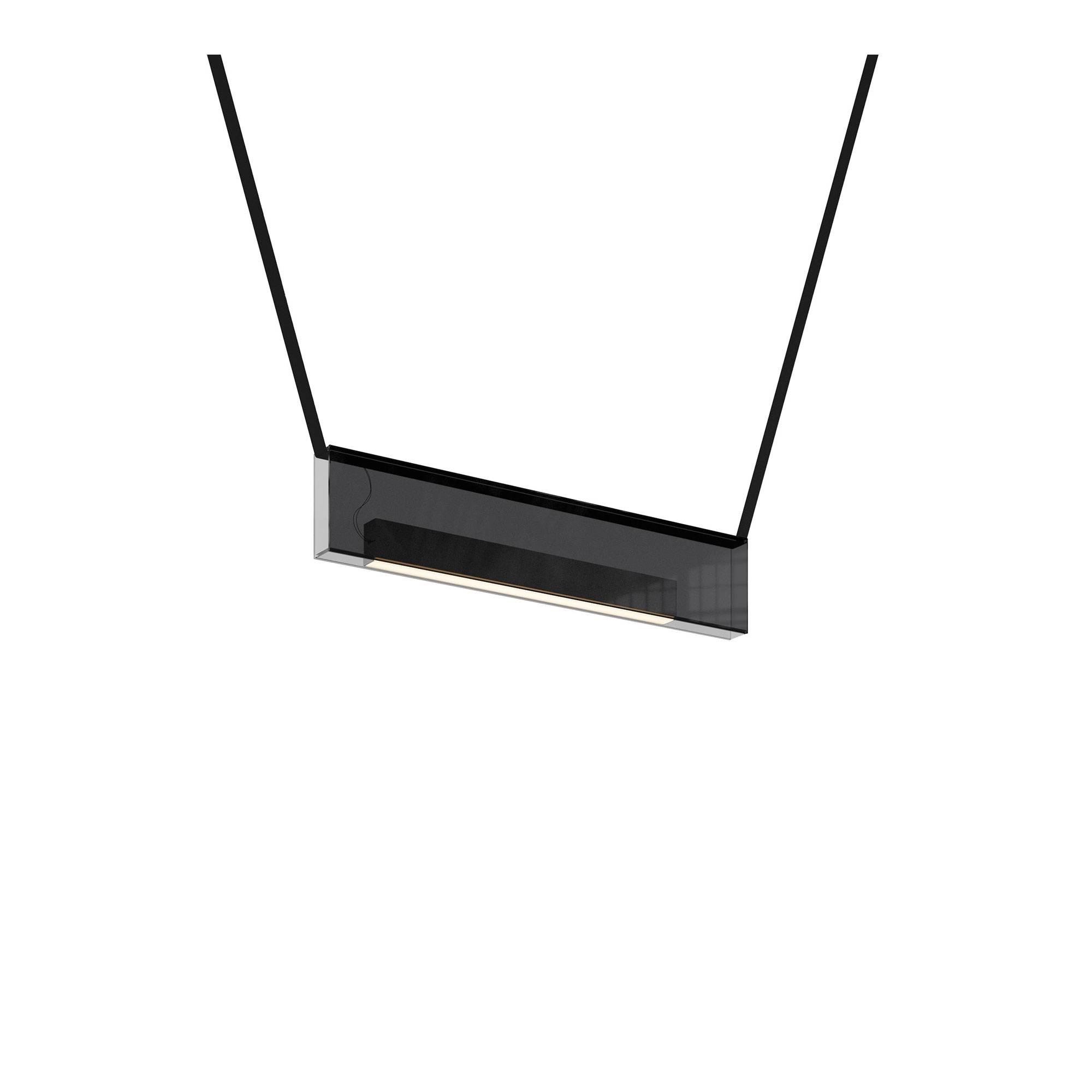 Lambert & Fils - Sainte 01, Glass Body Side A B, Black, Black Canopy, Nylon Ribbon Black - Pendellampor - Rachel Bussin - Svart