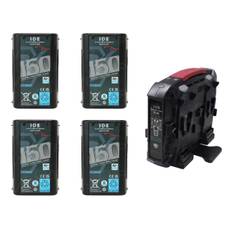 IDX V-mount DUO-C150P Batteries med VL-4X Laddare Kit