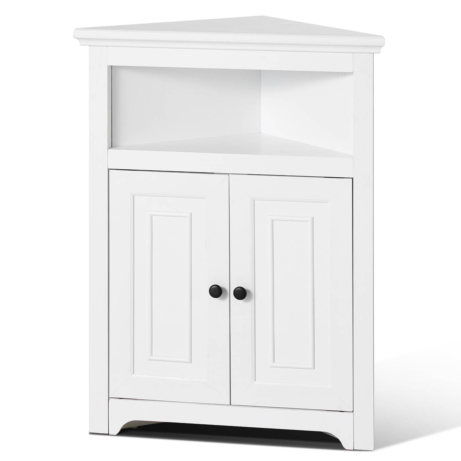 SucceBuy 32"/64"/68" Corner Storage Cabinet w/ Shelves Freestanding Corner Cabinet for Living Room Kitchen Laundry Room Bathroom