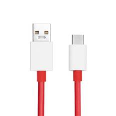 OnePlus SUPERVOOC USB-A till USB-C-kabel 10A, 1,5 m - Vit/Röd