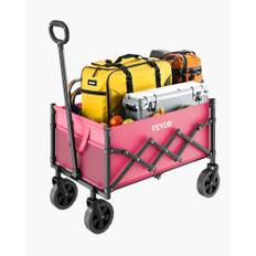 VEVOR Sammenklappelige Vognvogne 120L &amp; 225LBS Heavy Duty Foldebar Havevogn Pink
