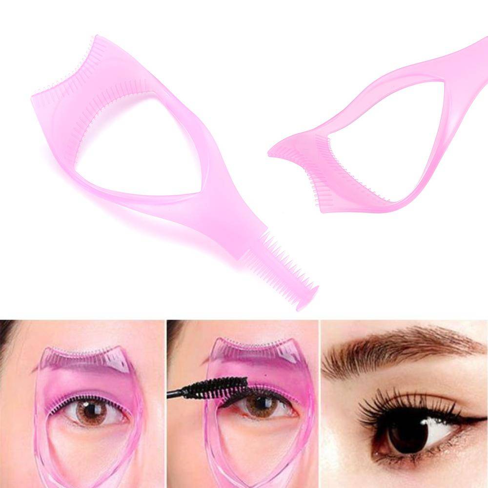 Skydda Ögon Kristall Mascara Sköld Applicator Verktyg Sminkborste 3-i-1 Ögonfrans Kam Mall