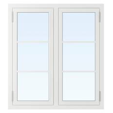 Kulturfönster 2:luft - Trä - målat 9x9 Frostat glas Vit Spaltventil vit