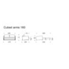 Innovation Living Cubed Sovesofa m. Armlæn L: 160 cm - Twist Granite/Mat Sort