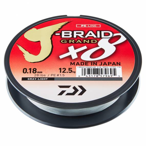Daiwa J-braid Grand X8 0.28mm 135m Grey 58LB