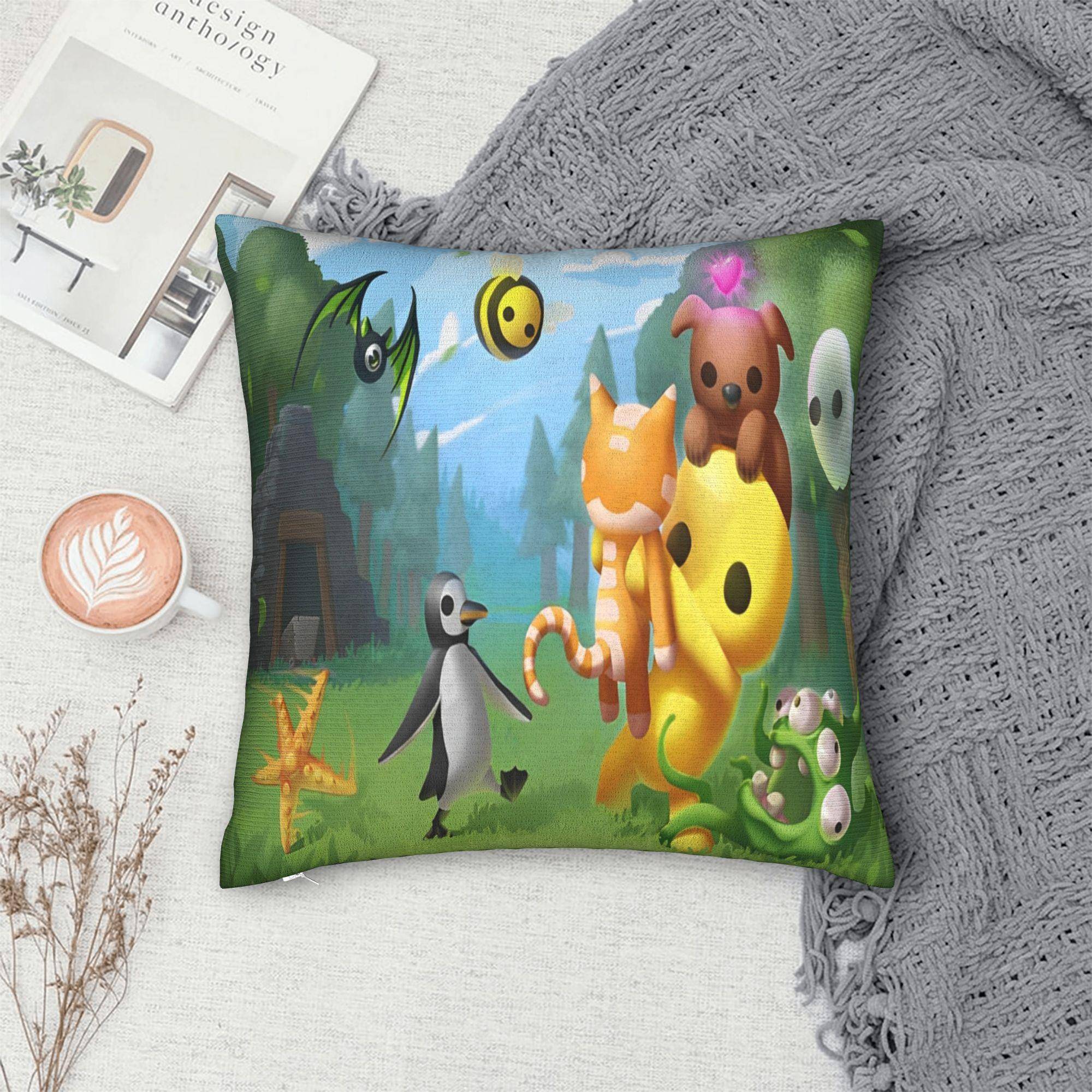 Wobbly Life Online Spel Kuddfodral Merchandise Mjuk Kuddeöverdrag Kudde för Soffa Heminredning Dragkedja Flera Storlekar