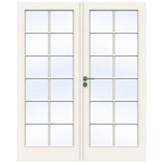 Swedoor Style SP12+SP12 hvid db.dør m. 4 mm hærdet glas 72,5+72,5x204 cm (15x21)