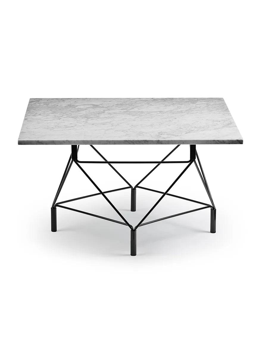 Spider Sofabord 80 x 80 cm, sort stel fra Eilersen Hvid Marmor - Jacobsen Plus