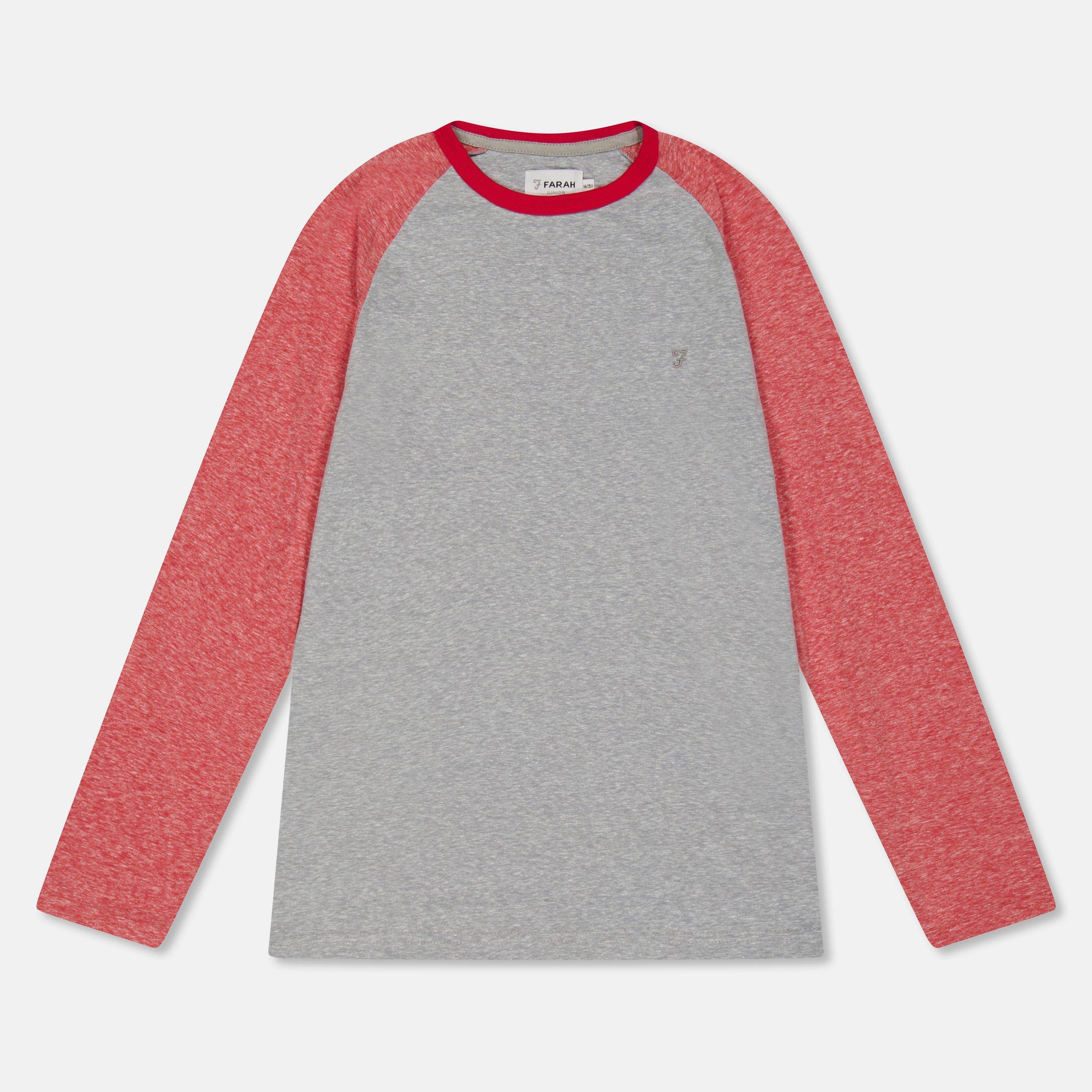 Farah Unisex Kids' Injection Slub Ringer Long Sleeve T-Shirt