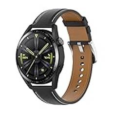 KUTEWEU Läderarmband för Galaxy Watch 6 40 mm 44 mm/Galaxy Watch 6 Classic 43 mm 47 mm, 20 mm klassiskt ersättningsband läderarmband för Garmin Vivoactive 5/Garmin Active 5/Garmin Venu, Läder