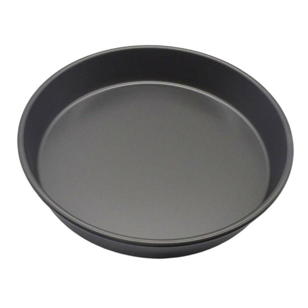 1 uppsättning rund pizzabakplatta förtjockad pizzafack pajbricka kolstål non-stick bakform mögelform - 10 tum 25 cm mörkgrå