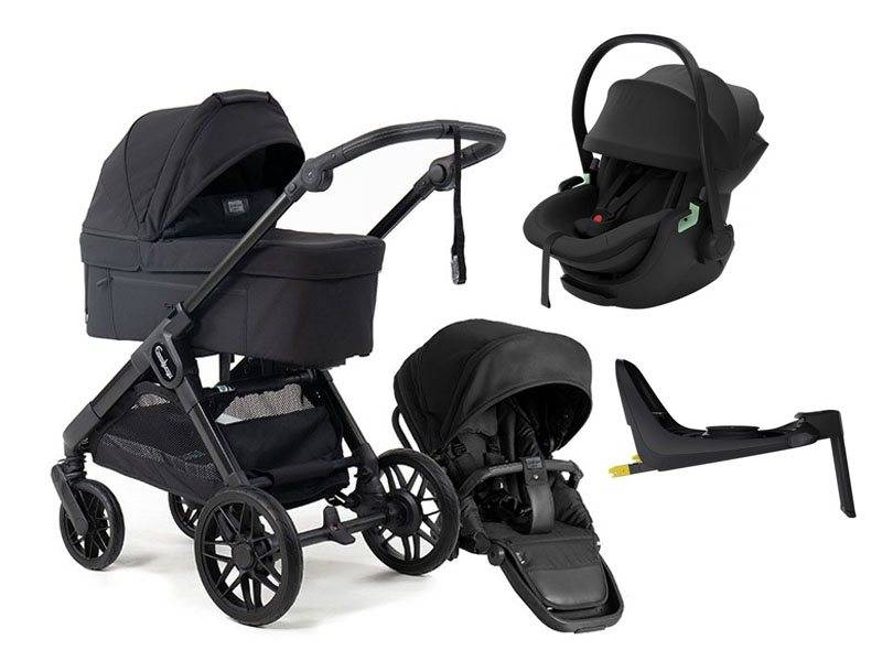 Emmaljunga Sento Max duovagn Ergo+ 2027 + Thule Maple babyskydd + isofixbas