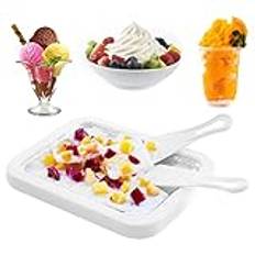 Glassskiva glassrullar glassmaskin för glassning glassrulle maskin med 2 spatlar gör-det-själv gör-det-själv göra barn glassmaskin för hemlagad rullad glass, fryst yoghurt, gelato