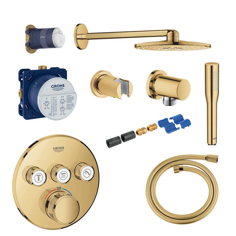 Grohe Grohtherm SmartControl 310 brusesæt til indbygning i messing poleret messing