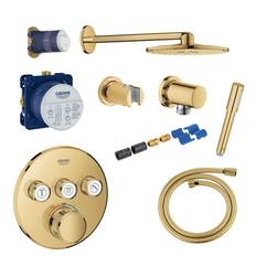 Grohe Grohtherm SmartControl 310 brusesæt til indbygning i messing poleret messing