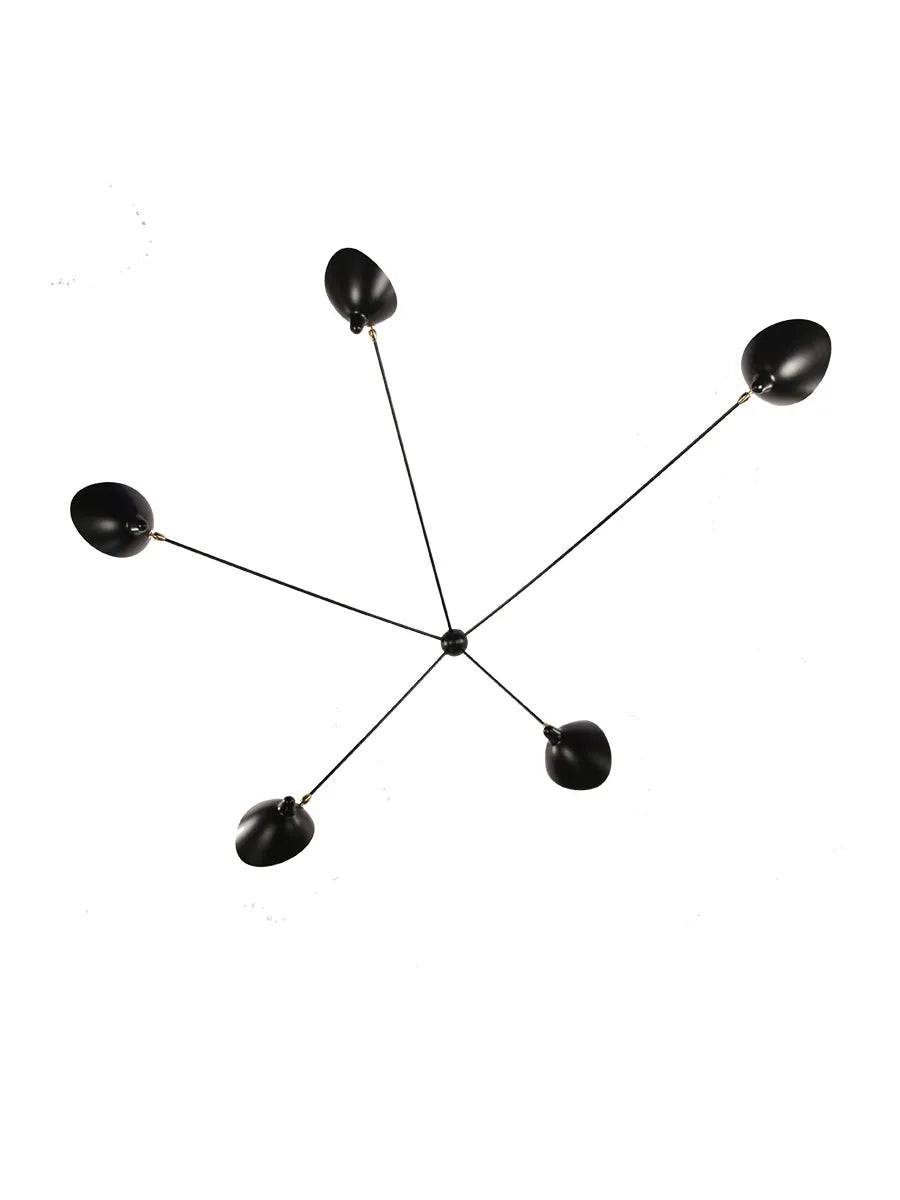 Spider Big Wall Lamp w/5 Fixed Arms af Serge Mouille - Jacobsen Plus
