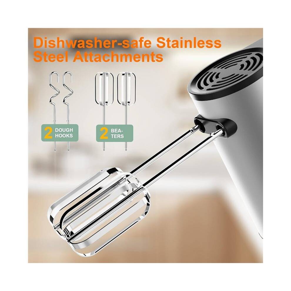 Electric Hand Mixer,600W Kitchen Handheld Mixer, Turbo Boost/Self-Control Speed + 5 Speed,Kitchen Mixer Eu Plug