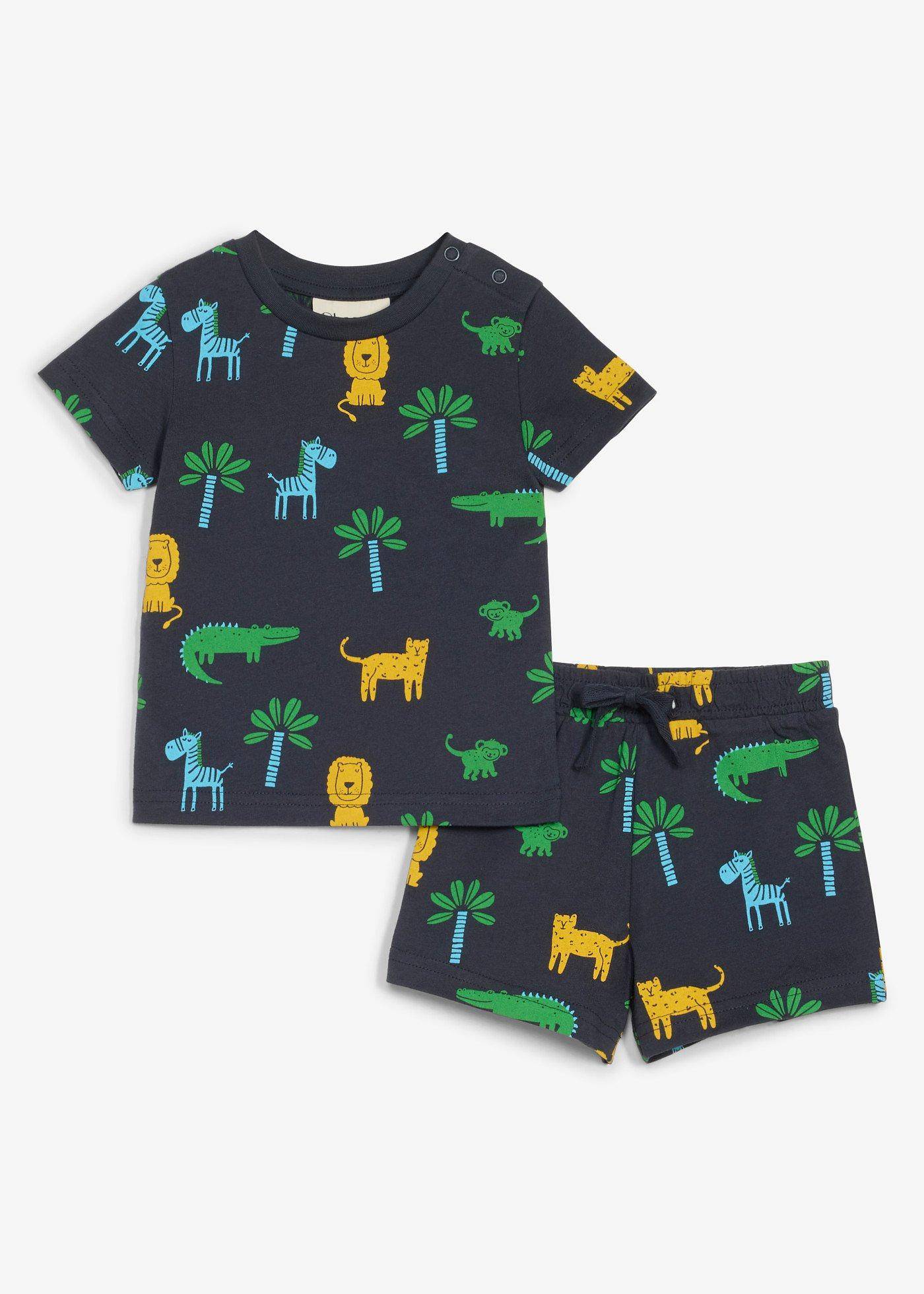 T-shirt och shorts av ekologisk bomull (2 delar)