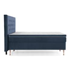 Berg & Strand Royal Velvet Komplett Sängpaket 180x200 cm - Mörkblå med Höga Rosében Kontinentalsäng Blå Tyg